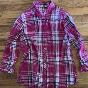 90s Pink Plaid Button Down shirt layer it and wear it! #vintage#western#threads